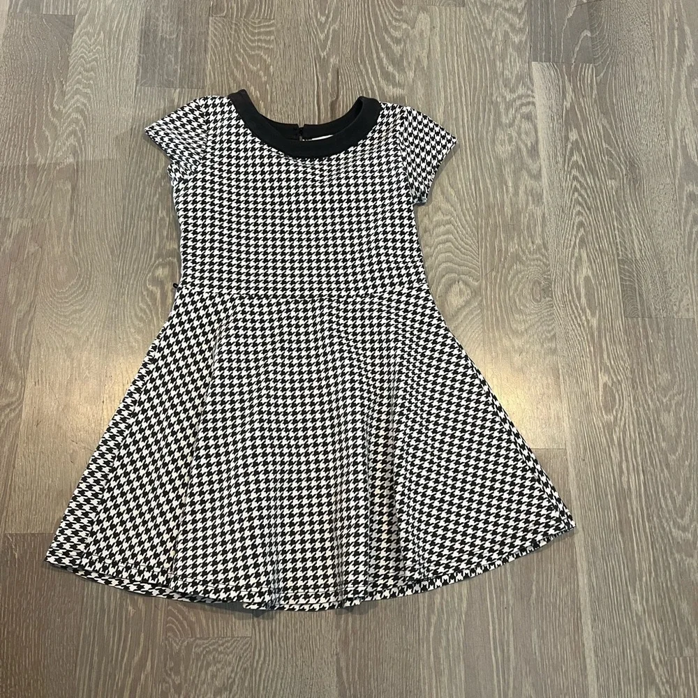 The Children’s Place Black & White Houndstooth Skater Dress – Girls Size 14